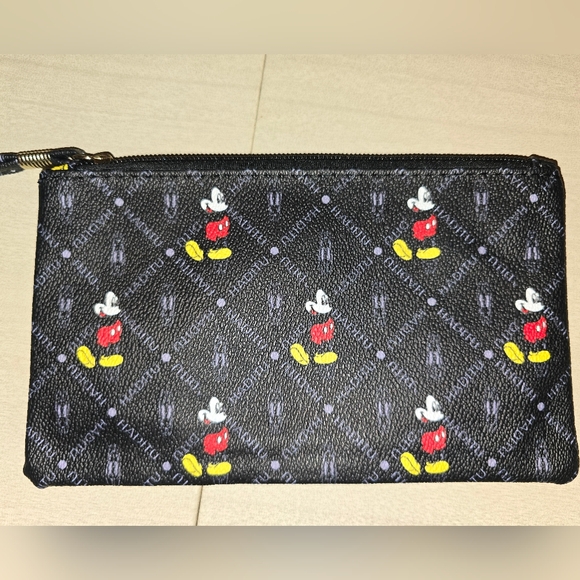 Handbags - Black Zipper Wristlet Pouch with Mickey Mouse Design, Brand New